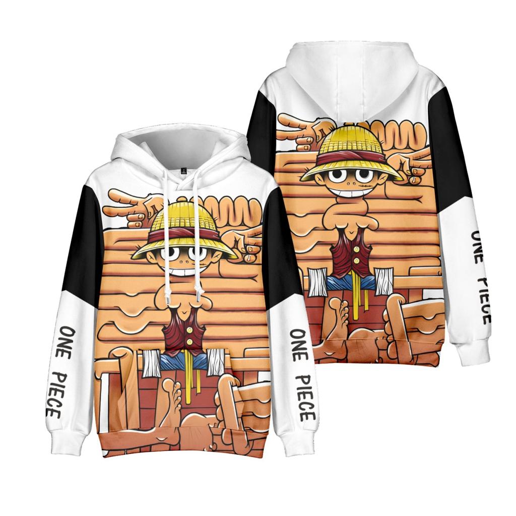 Мужская женская толстовка с капюшоном ONE PIECE с рисунком Monkey D. Luffy Streetwear Harajuku Повседневные толстовки с капюшоном и принтом