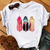 New Fashion High Heels Personalized Printed Women's Summer Short Sleeve T-shirt Casual Tops Oversized T Shirt Harajuku Tee