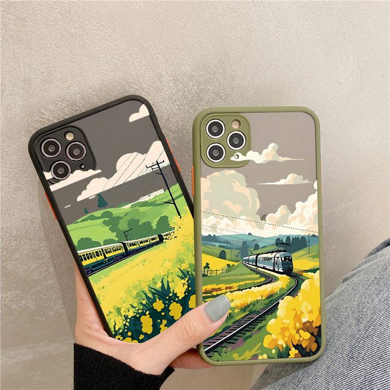 Чехол для телефона 'Полевые цветы' Для iphone 7 8 Plus SE2 16 15 11 12 13 Pro Max 12 13 Mini 14 Plus X XR XS Ударопрочный Чехол Funda