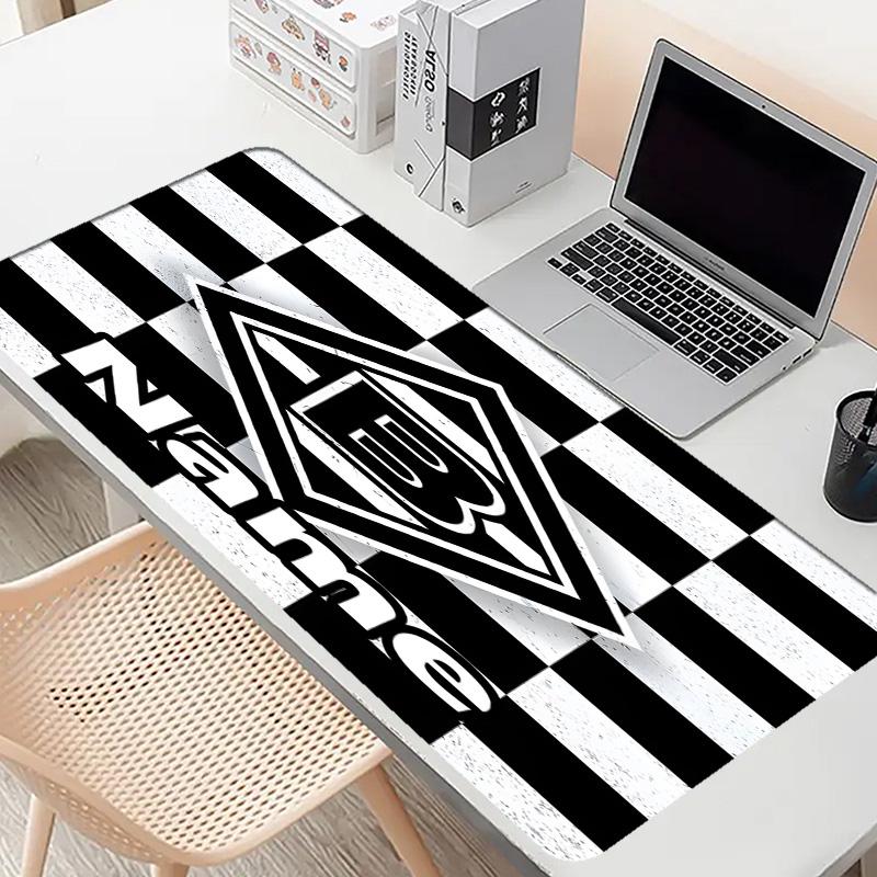 Custom Name Personalized Borussia Monchengladbach Pattern Mousepad, Laptop PC Desk Mat, Decorative Desk Mat for Home Keyboard Pad Gift