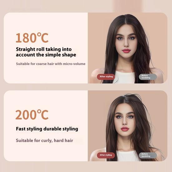 Беспроводной выпрямитель для волос Щетка 3 температурных режима Регулируемый светодиодный дисплей Быстрый нагрев Портативная дорожная электрическая горячая щетка Укладка вьющихся волос