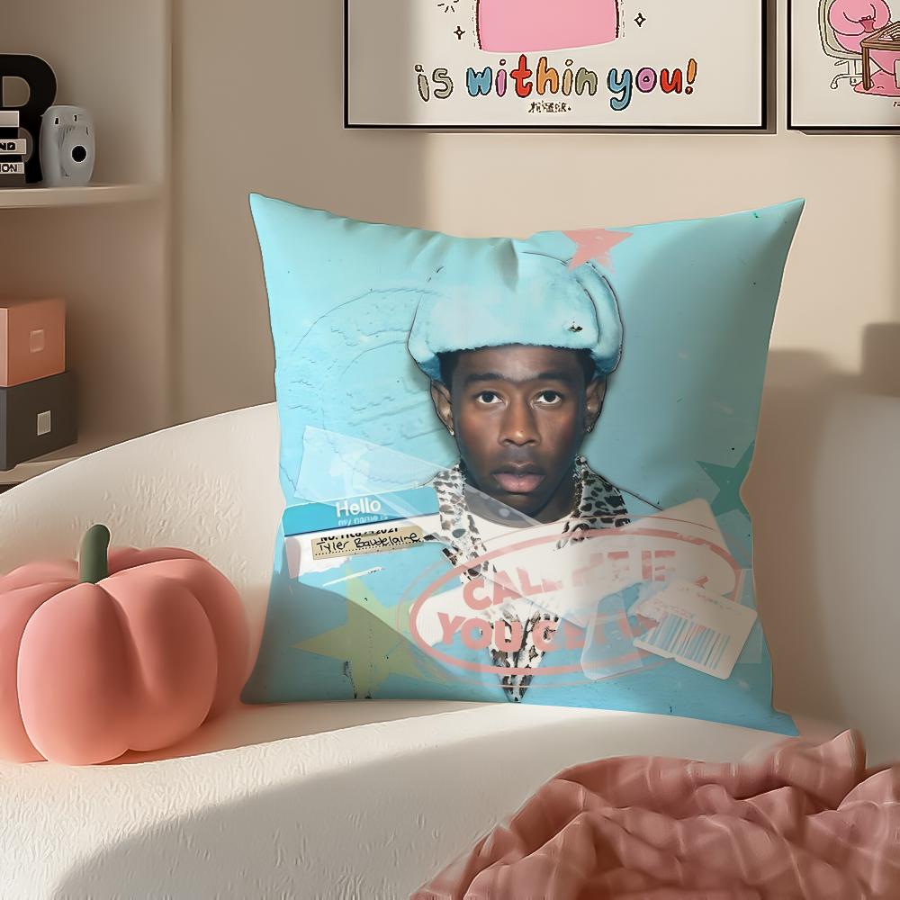 Хип-хоп исполнитель Tyler The Creator Наволочка для подушки Короткий плюш Невидимая молния Для дивана в гостиной