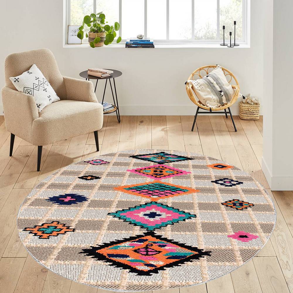 Rovigo Home Washable Round Printed Carpet RHM7112