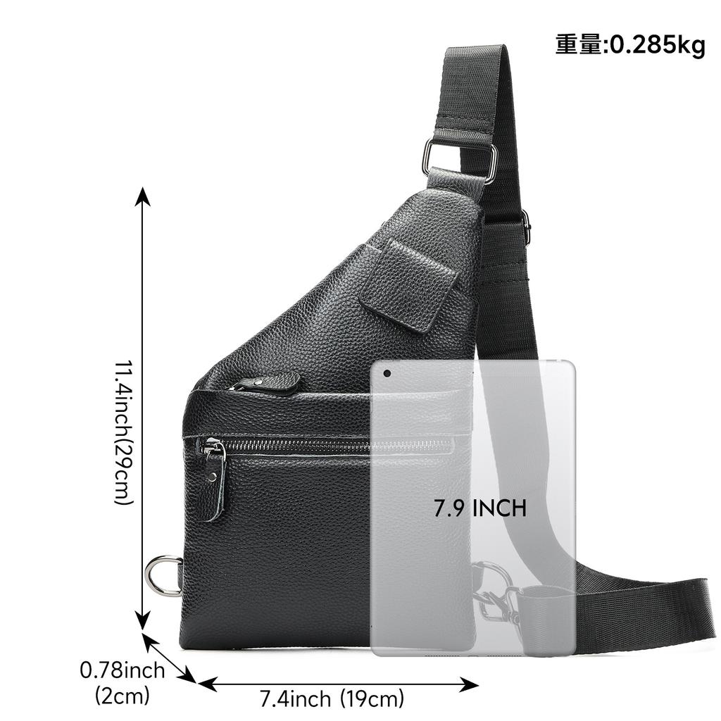 Мужская нагрудная сумка из натуральной кожи, сумка через плечо из коровьей кожи, нагрудная сумка