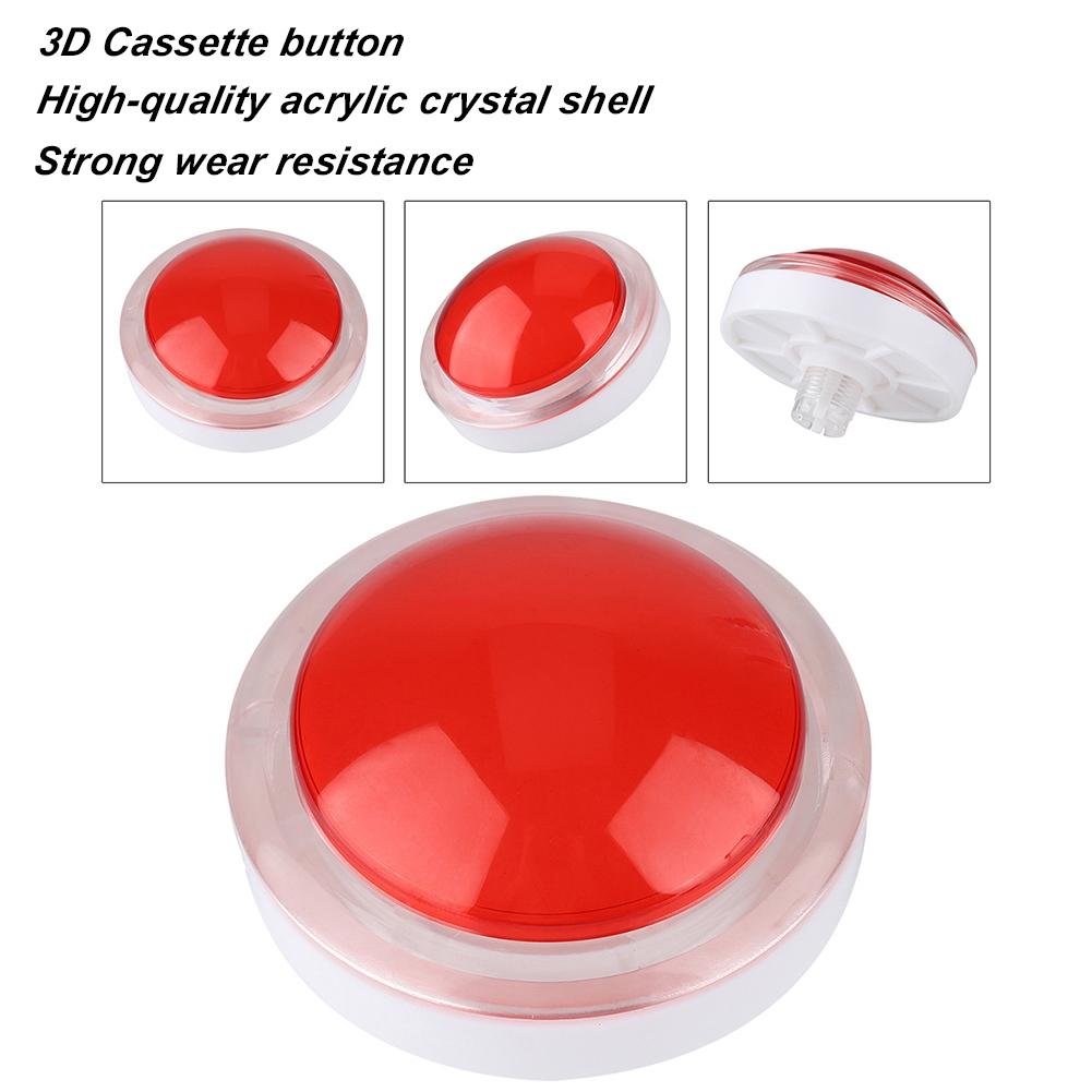 100MM LED Light Lamp Button Big Round Video Game Push Buttons(red)
