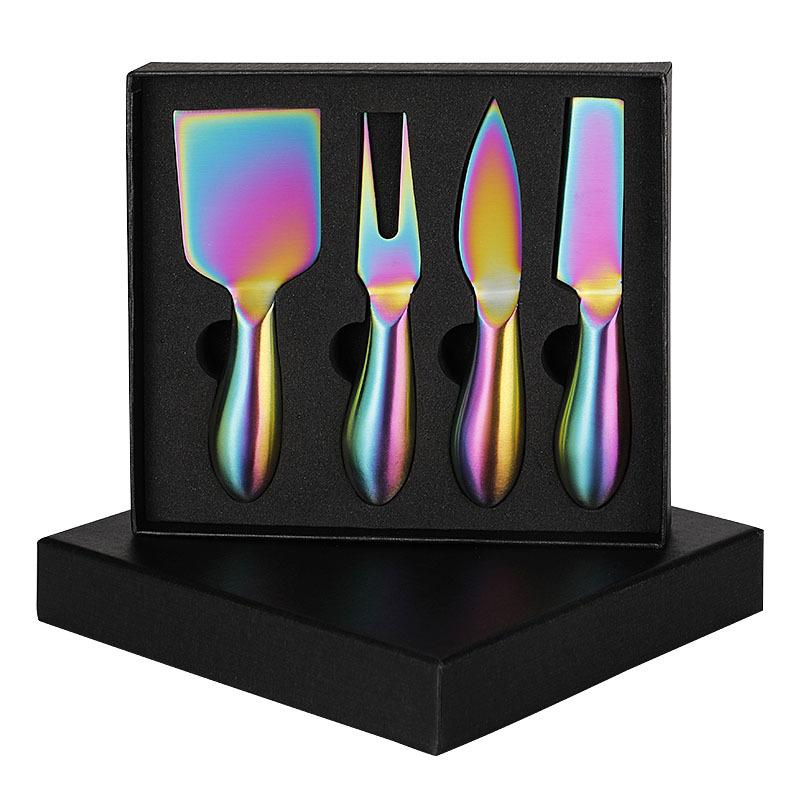 Нож для сыра с полой ручкой, подарочный набор из 4 предметов, нож для сыра из нержавеющей стали, вестерн-нож и вилка