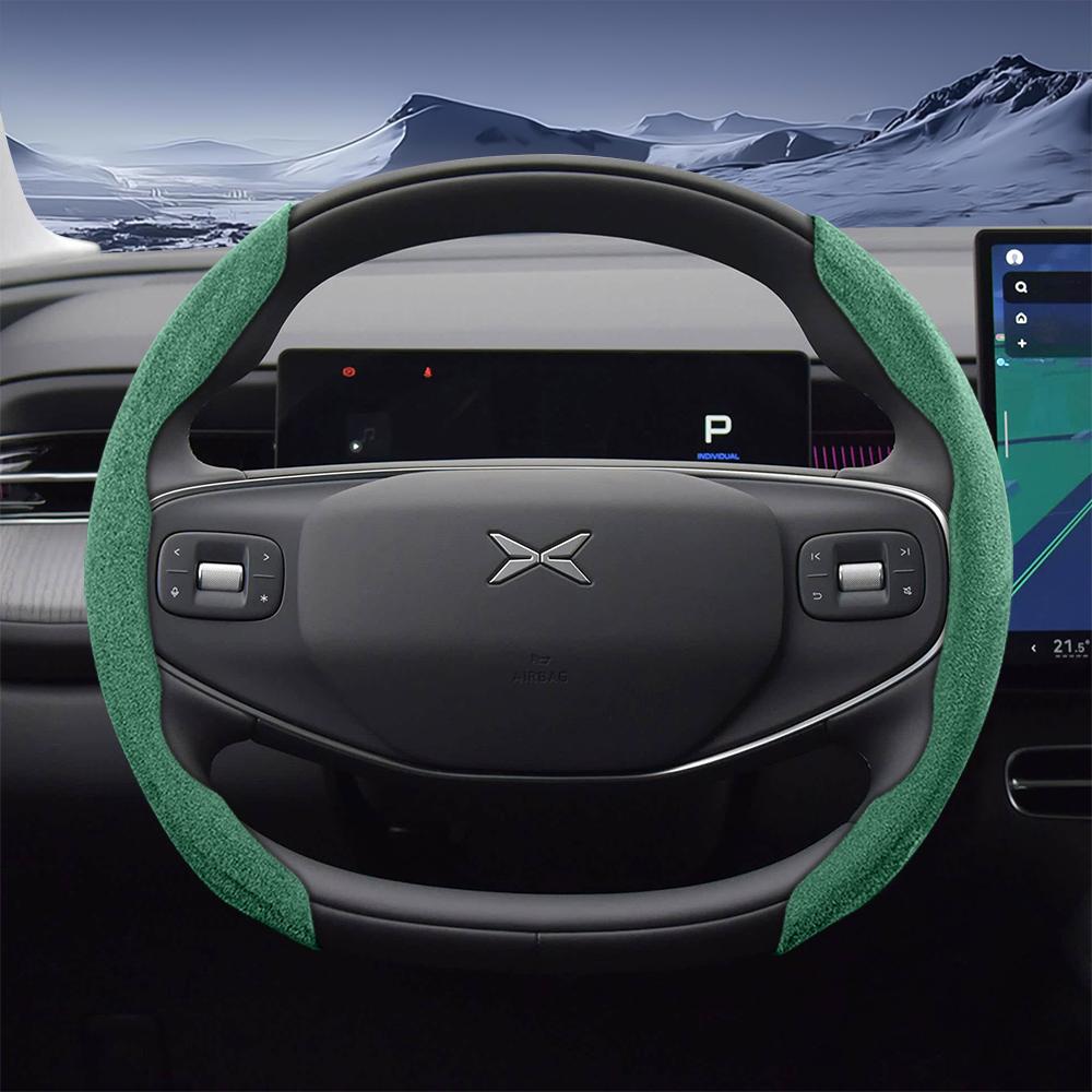 bpzsw1 Suitable for Xpeng Sports Suede Steering Wheel Cover, Split Snap-On Style, Non-Slip and Durable, for Models Such as G6, G9, P7, P7+, X9, G3,
