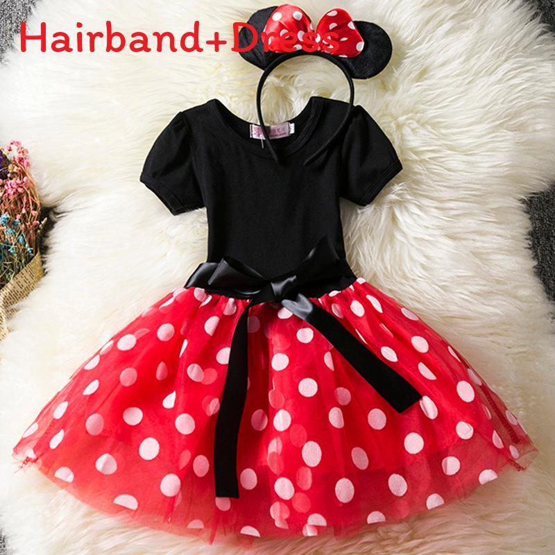 Minnie Mouse Princess Toddler Dress With Cotton Blend Fabric For Girls