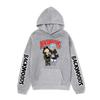 Mens Oversized Hooded Sweatshirt With Rick Morty Print Fleece-Lined Casual Pullover Winter