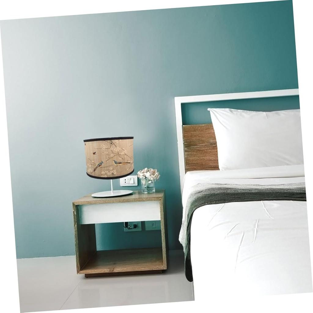 Абажур для барабанной лампы E27 Винтажный абажур Птицы Цветок Люстра Лампа Сменные световые аксессуары для подвесного торшера, 30X30x20СМ