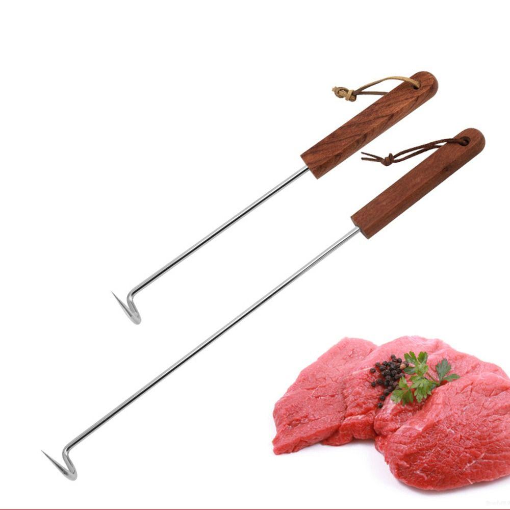 Heavy Duty BBQ Meat Flipper Hook Stainless Steel Meat Turner Tool Kitchen Barbecue