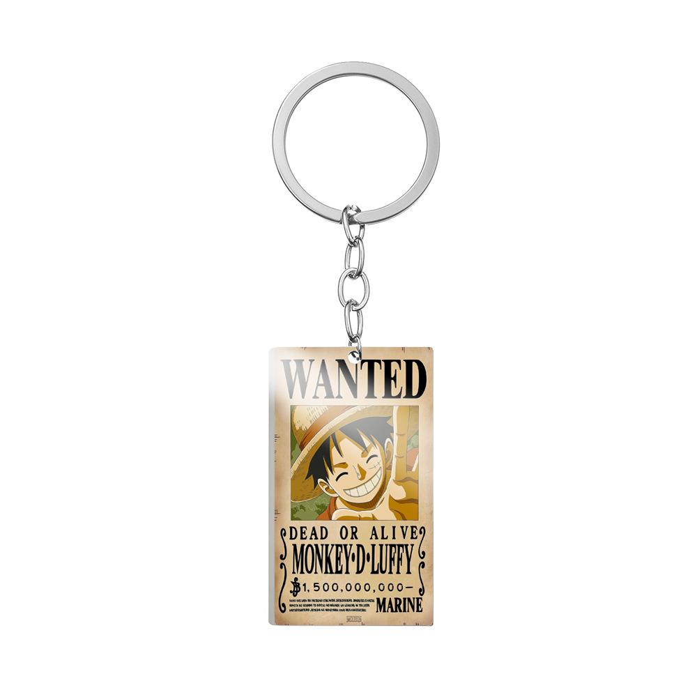 Anime One Piece Metal Keychain Accessories Cartoon Luffy Nika Zoro Action Figures Wanted Keyring for Car Keys Chain Toys Gifts