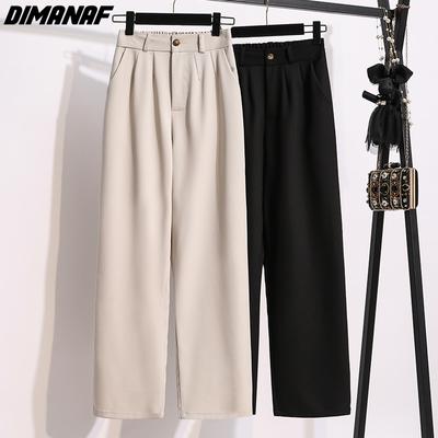 Женские летние стильные брюки-шаровары с высокой талией 2022, хлопковые женские эластичные прямые однотонные японские брюки большого размера