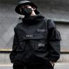 Мужская куртка Techwear High Street Streetwear, черная толстовка с карманом для мужчин и женщин, пара, весна-осень, модный новый водонепроницаемый мужской топ