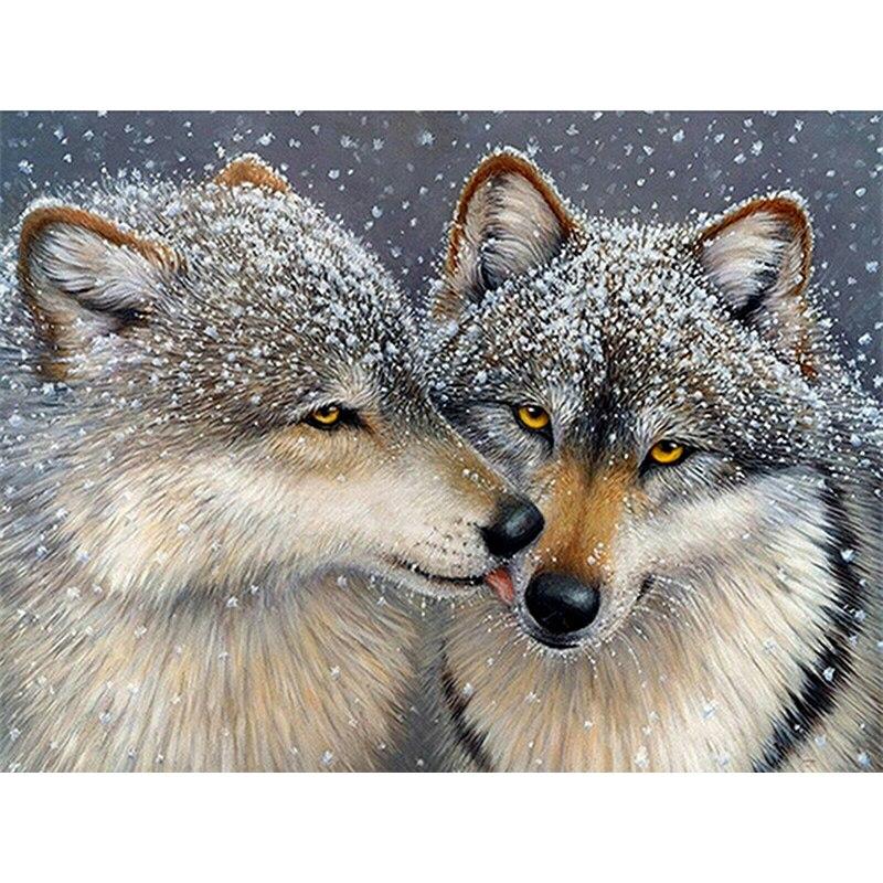 Новый 5D DIY алмазная живопись Снежный волк Алмазная вышивка животных вышивка крестиком полная круглая дрель ремесла домашний декор художественный подарок