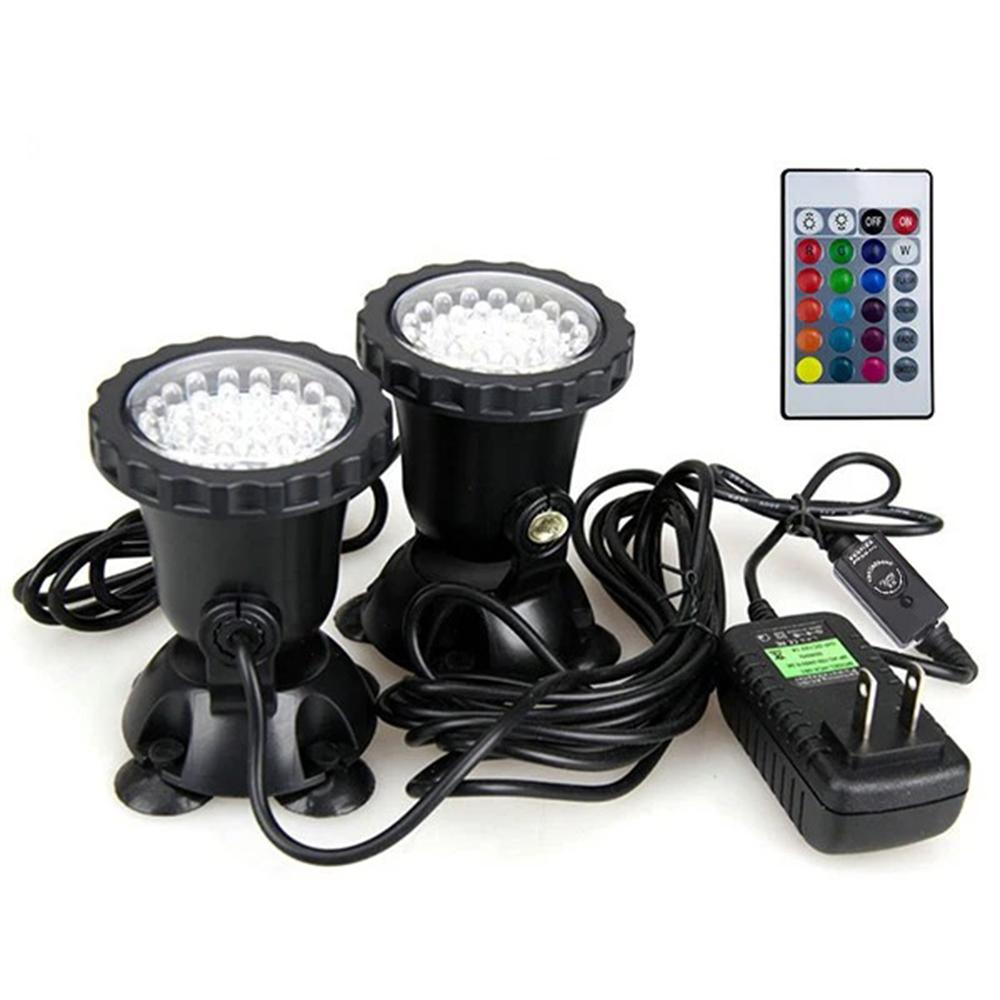 36 LED RGB Submersible Pond Spotlight Remote Control Garden Landscape Lawn Light Outdoor Underwater Fountain Pool Aquarium Lamp