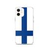 Coque iPhone 12 - PIXELFORMA - Drapeau De La Finlande - Silicone Souple - Protection Complète - Souple