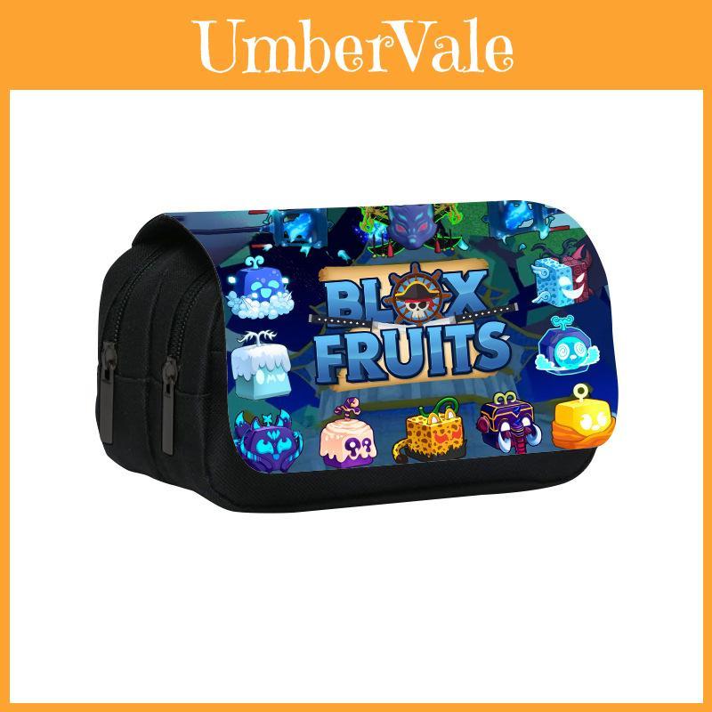 Пенал Blox Fruits с двумя отделениями и водостойким нейлоном для учеников
