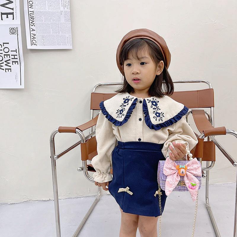 Fashionable Mini Children's Cotton And Linen Bag With Cute Rabbit And Pearl Accessories