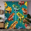 2pcs HD Cute Cartoon Frog Decorative Curtain Green Tie Digital Printed Curtain Home Decoration Style Decoration Living Room B