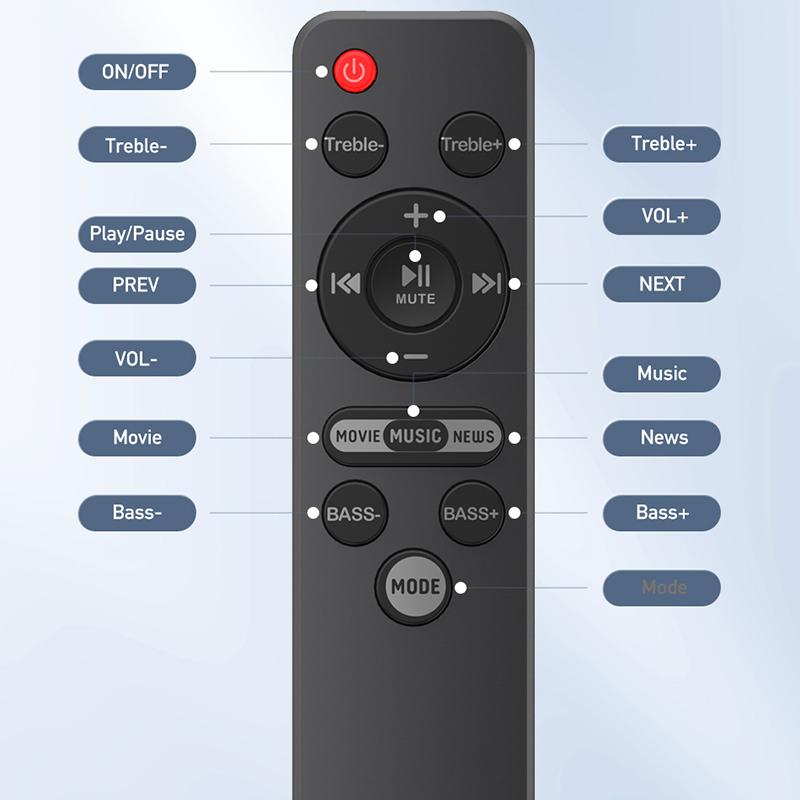 Домашний ТВ Bluetooth Soundbar Theater Bluetooth 5.0 Динамики 3D стерео колонки Surround Сабвуферы с пультом дистанционного управления