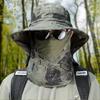 Big Wide Brim Visor Hat Men Women Sunshade Fishing Sun Cap with Sunscreen Face Mask for Outdoor Work Jungle Safari  Neck Protect