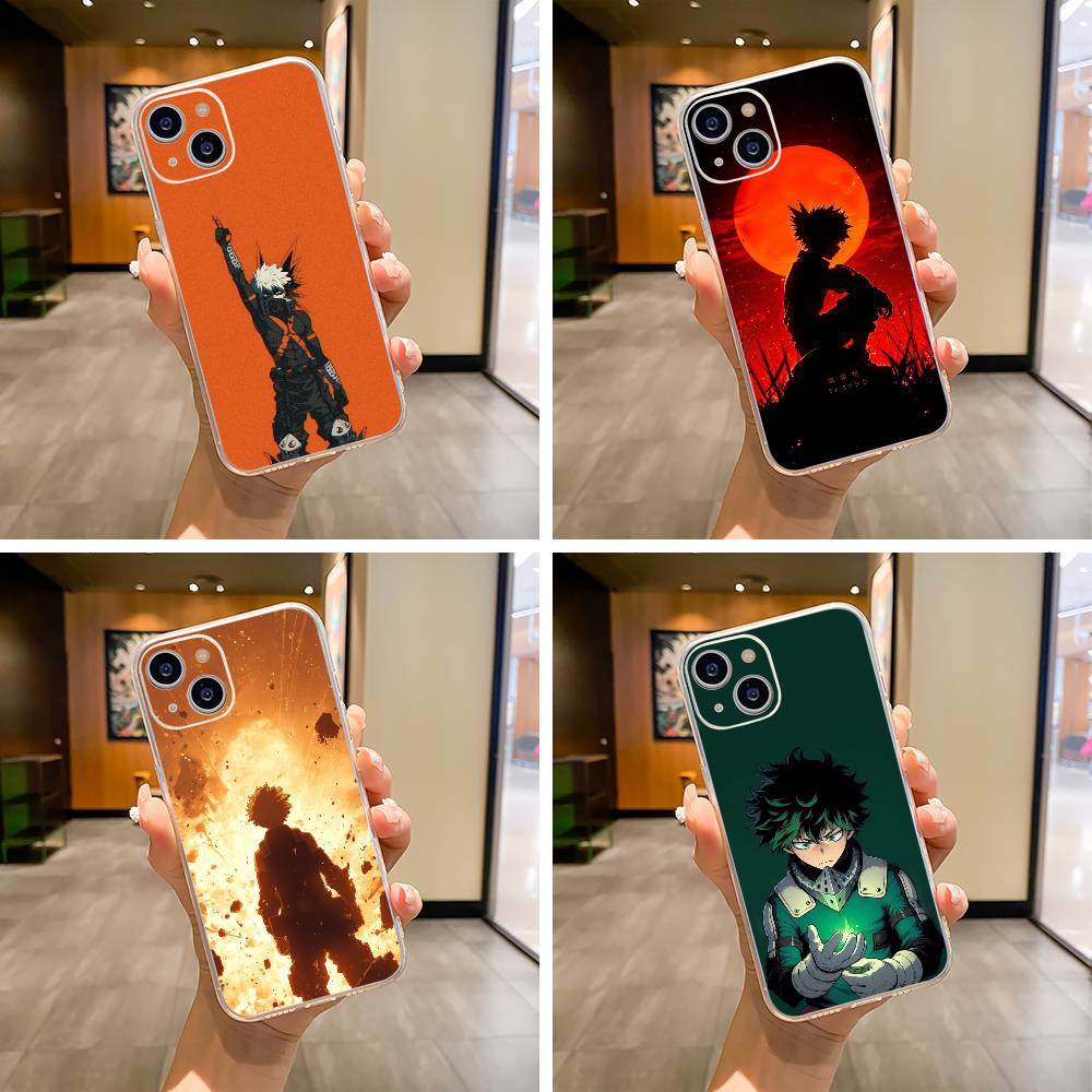 Чехол для телефона Shonen Anime -Моя геройская академия- Для iPhone17,16,15,14,13,12,Pro Max,16/15/14 Plus Мягкий силиконовый прозрачный чехол