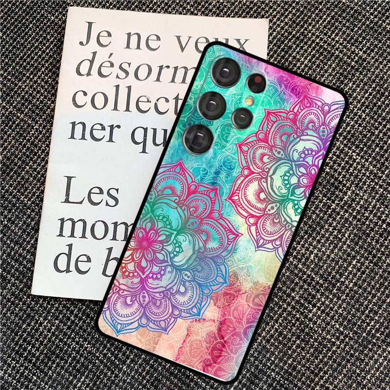 Психоделический чехол с цветочной мандалой в стиле тай-дай для Samsung Galaxy S25 Ultra S21 S22 S23 S24 Ultra S9 S10 S20 Plus S25 FE Задняя крышка