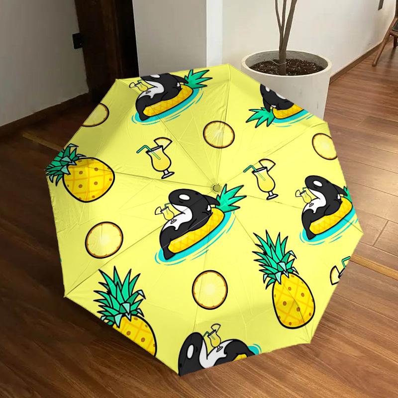 1pc Pineapple Floats Automatic Open/Close Umbrella, Formal Events - Ideal Gift for Family or Friends, Outdoor Accessory yy251211140