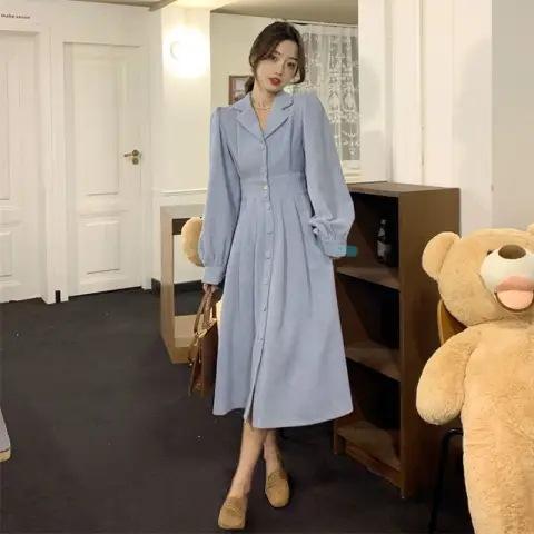 Женская осенняя одежда новый французский дизайн воротника костюма может быть милым и дерзким средней и длинной юбки вельветовое платье
