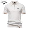 2025 Весна/Лето Вышитая Новая Мужская Деловая Повседневная Шерстяная Рубашка Поло, Трикотажная Рубашка Поло С Отложным Воротником, Короткий Рукав