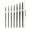 7-Piece Black Swan Gouache Paintbrush Set - Round, Liner, & Nylon Brushes for Watercolor & Digital Oil Painting.