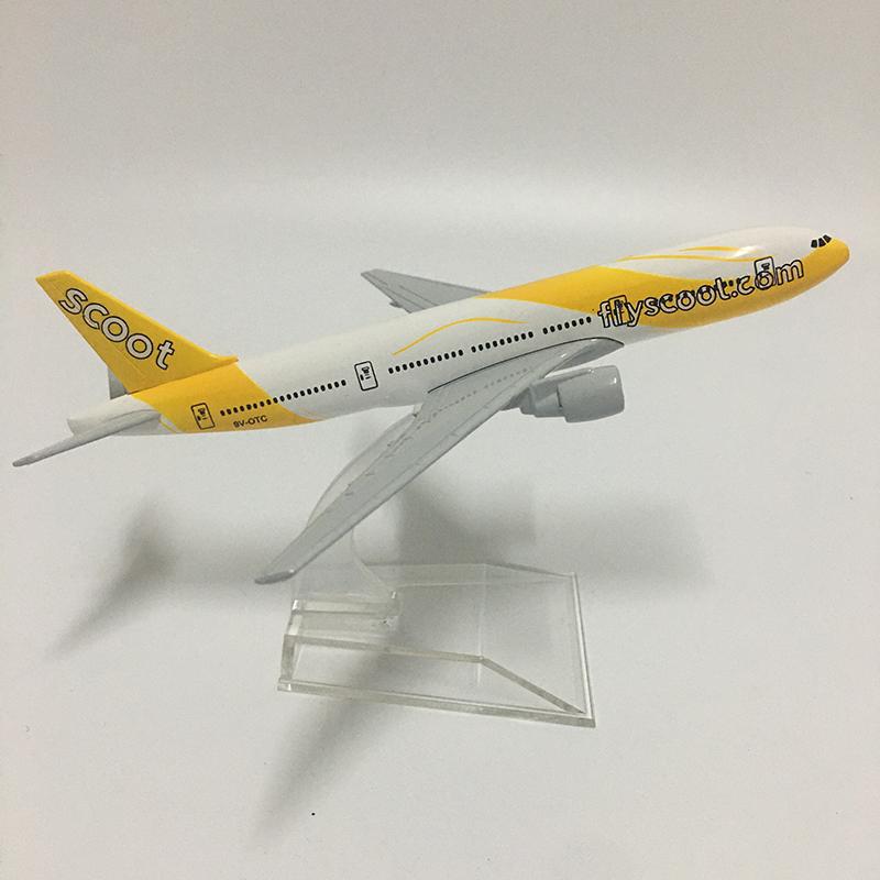 16 см Металлический литой самолет Singapore Scoot Flyscoot B777 Модель самолета Игрушка для подарка Дисплея Коллекции