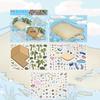 Plus Size Kawaii 3D Island Vacation Apocalypse Hospital Miniature Scene Stickers DIY Scrapbook Stacking Scenery Stickers