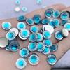 80pcs 12mm Crystal Rhinestone Two-tone Rhinestones Diy Circular Flat Back Resin Handicraft for Wedding Decoration -A67