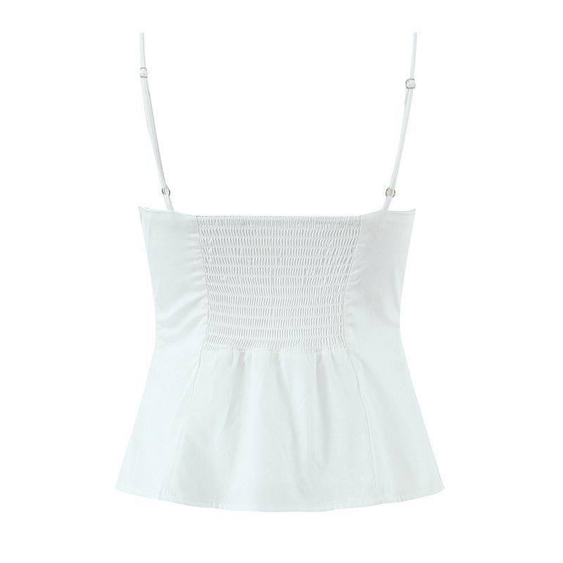 Шикарный женский strapless топ-камисоль с кружевной отделкой, подчеркивающий талию