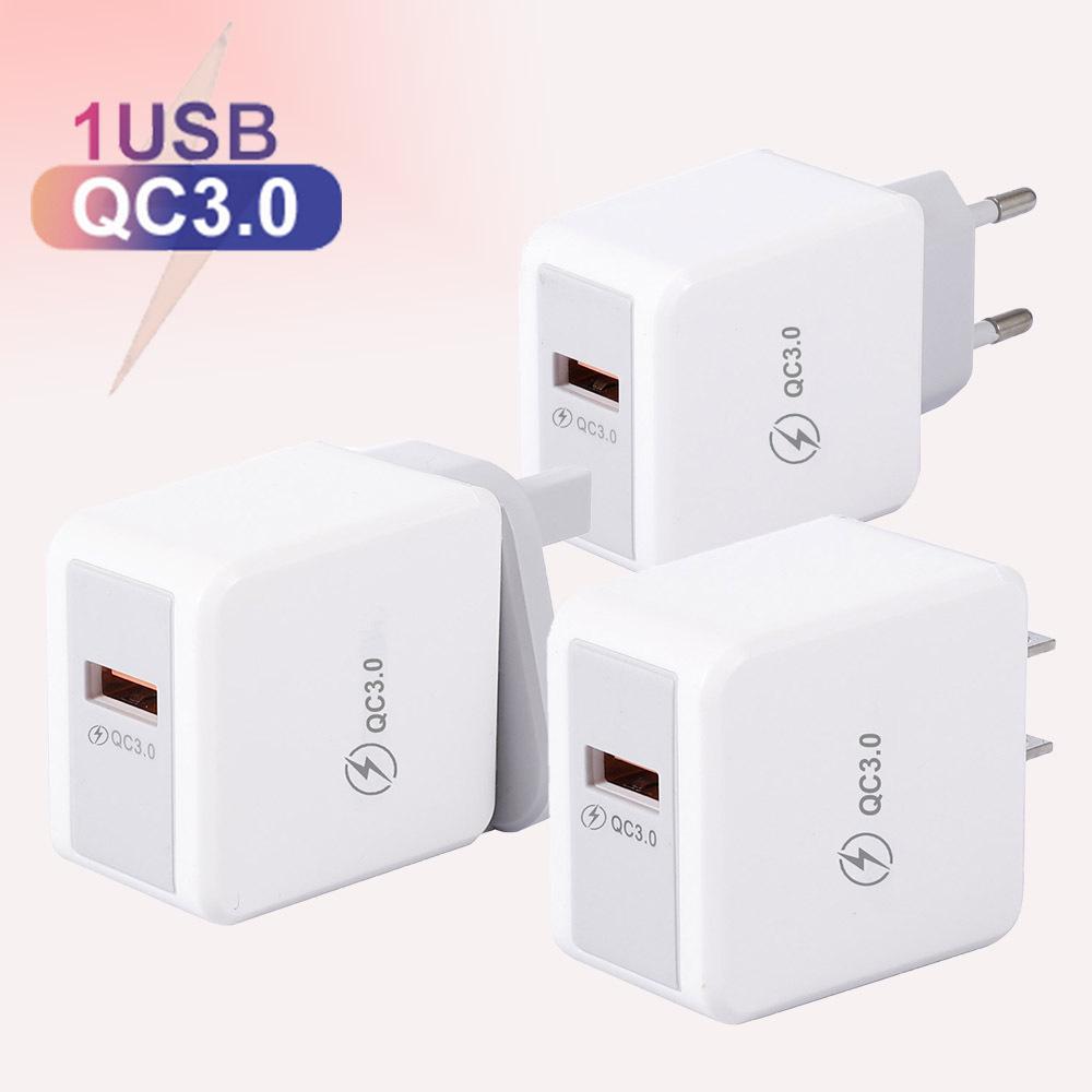 Быстрое зарядное устройство QC 3.0 - Спецификации для Великобритании, США, ЕС, однопортовое дорожное зарядное устройство для быстрой зарядки телефона