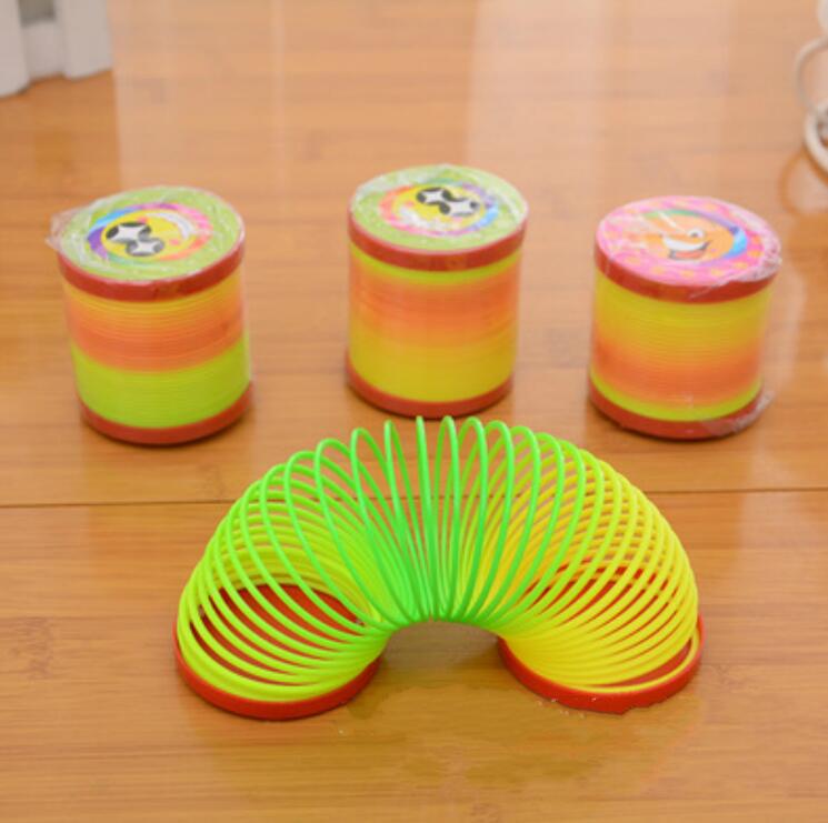 1PCS Colorful Rainbow Plastic Spring Toy Walking Magic Circle Stretchy Kids