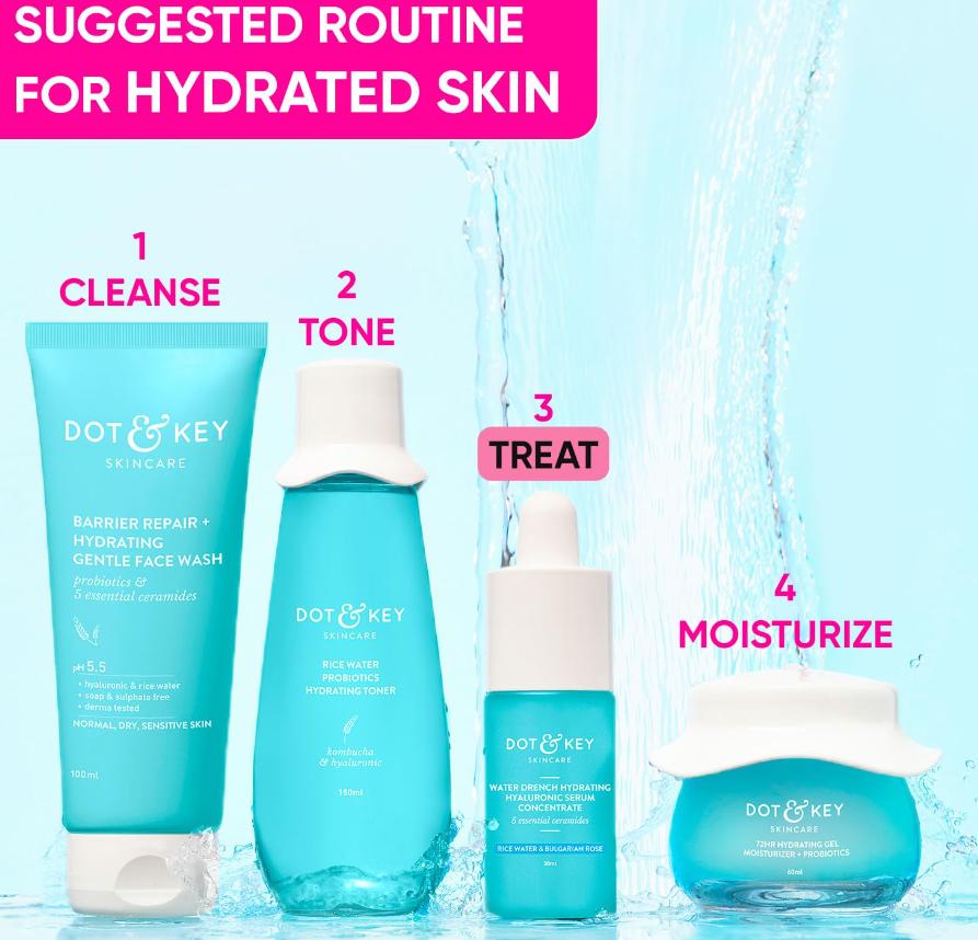 Dot & Key 30 мл Увлажняющая сыворотка с гиалуроновой кислотой и витаминами C + E для упругой, сияющей кожи, сыворотка для лица для сухой, жирной и нормальной кожи