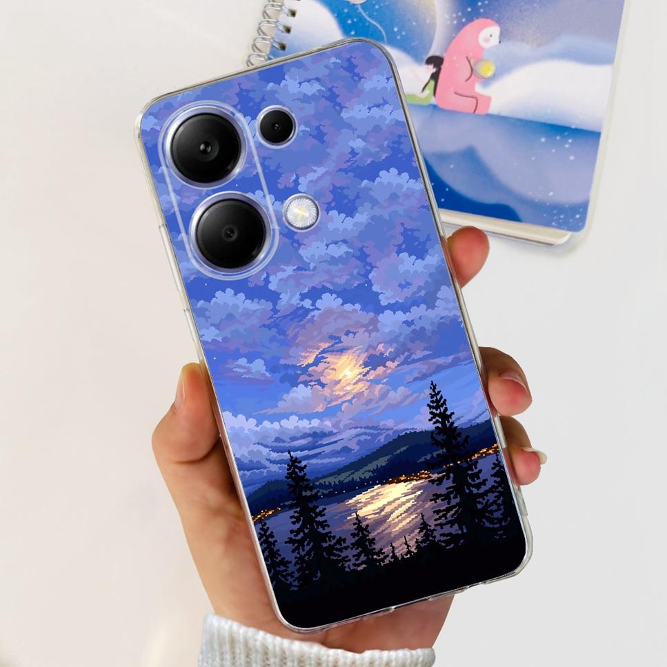 For Xiaomi Redmi Note 13 Pro 4G Case Beautiful butterfly flower TPU Soft Silicone Cover For Xiaomi Poco M6 Pro Bumper Phone Case