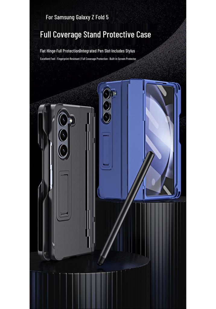 Совместимый защитный чехол для Samsung Z Fold 8 с пленкой, держателем для стилуса и полным покрытием шарнира