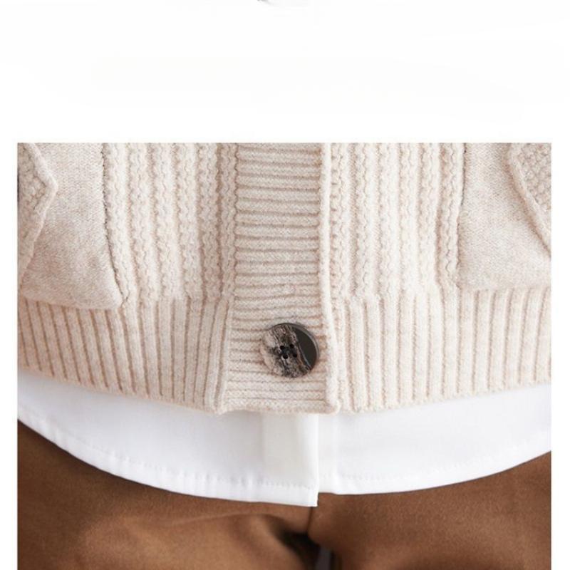 Вязаный жилет с V-образным вырезом, кардиган, женская свободная куртка на весну и осень, безрукавка, жилет с карманом, топ