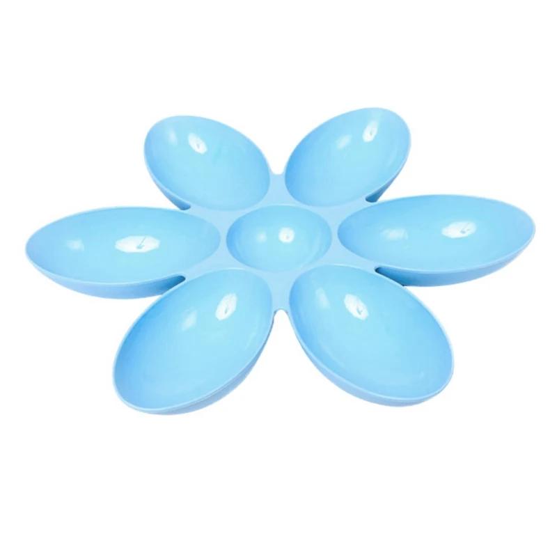 Creative Dining Utensils Petal Multi Grid Bowl Plastic Suitable for Families with Multiple Pets To Prevent Pets from Snatching