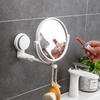 Punch-Free Folding Wall-Mounted Double-Sided Rotating Makeup Mirror with Magnifying Feature
