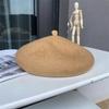 Улучшенный трехмерный утолщенный шерстяной берет однотонный универсальная шляпа художника теплая шапка-бутон для женщин