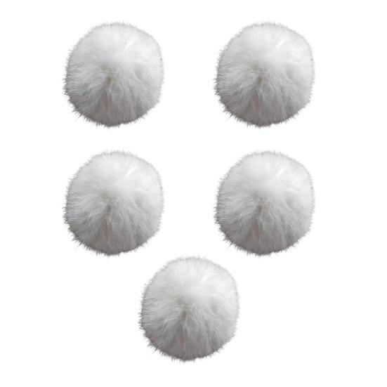 5 шт. Пушистый Шарик Игрушка для Кошек Мягкий Пушистый Искусственный Мех Шарик Моющийся Пушистый Шарик Игрушка-Пиналка для Кошек и Кроликов для Домашних Упражнений, Стимуляции Инстинктов Охоты и Погони