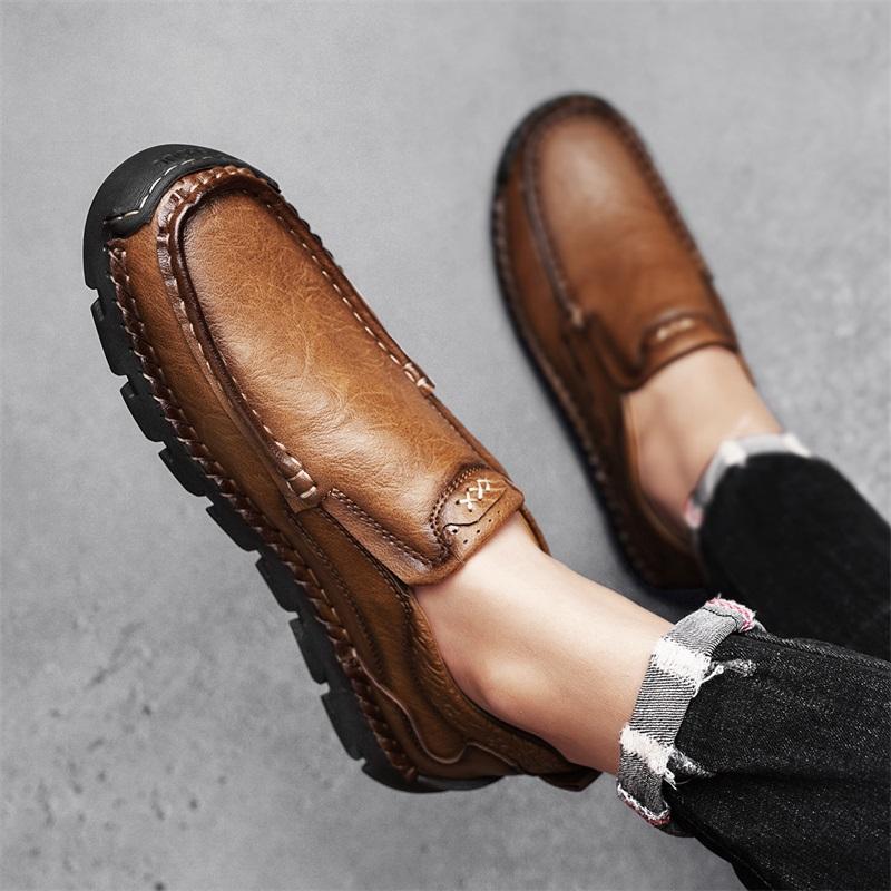 Winter/fall Men's Shoes Men's Light Comfortable Breathable Walking Flat Men Shoes Large Men's Leather Shoes