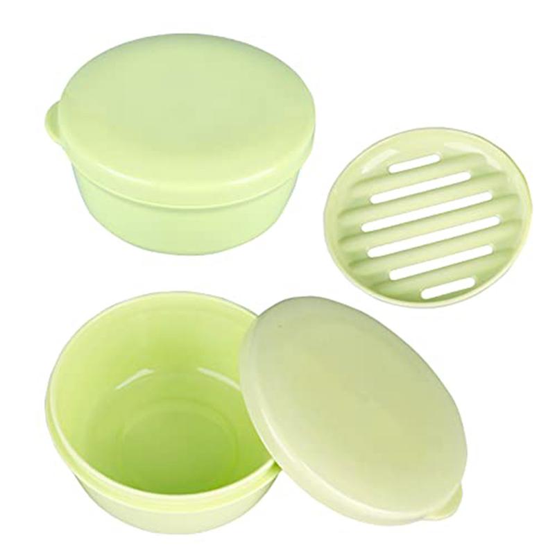 Portable Round Soap Dishes Plastic Soap Container With Lid Leak-Proof Drain Soap Box Holder For Home Traveling Outdoor Hiking Camping Gym