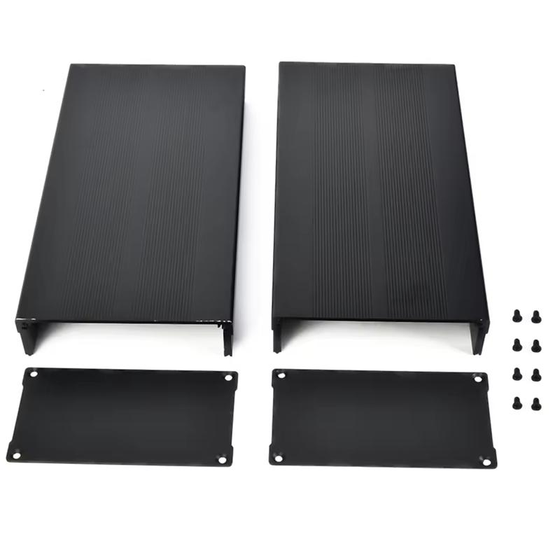 ABBP-Aluminum Alloy Sand Black Electronic Case Enclosure DIY Project Box 55X106x200mm Protection Case