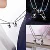 Fashion Creative Magnetic Silver Color Friendship Jewelry Star Couple Necklaces Spaceman Pendant